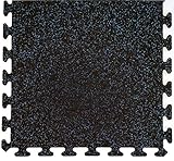 American Floor Mats Fit-Lock 3/8 Inch Heavy Duty Rubber Flooring - Interlocking Rubber Tiles (24' x 24' tile) 10% Grey - Single Border Tile