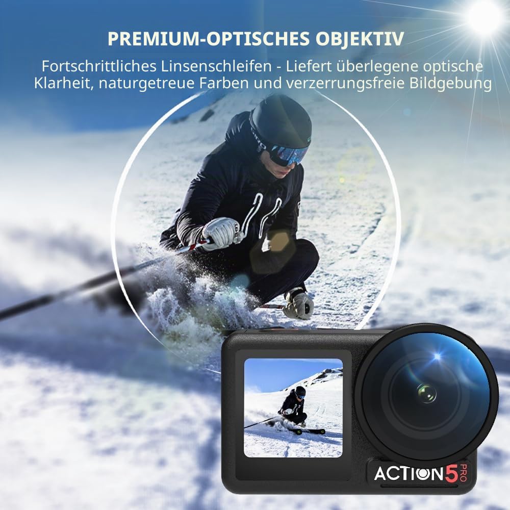 Weitwinkelobjektiv für DJI Osmo Action 5 Pro – 180° Ultra-Weitwinkel, zweilagig beschichtet, kratzfest, leicht & kompakt mit Gewindehalterung