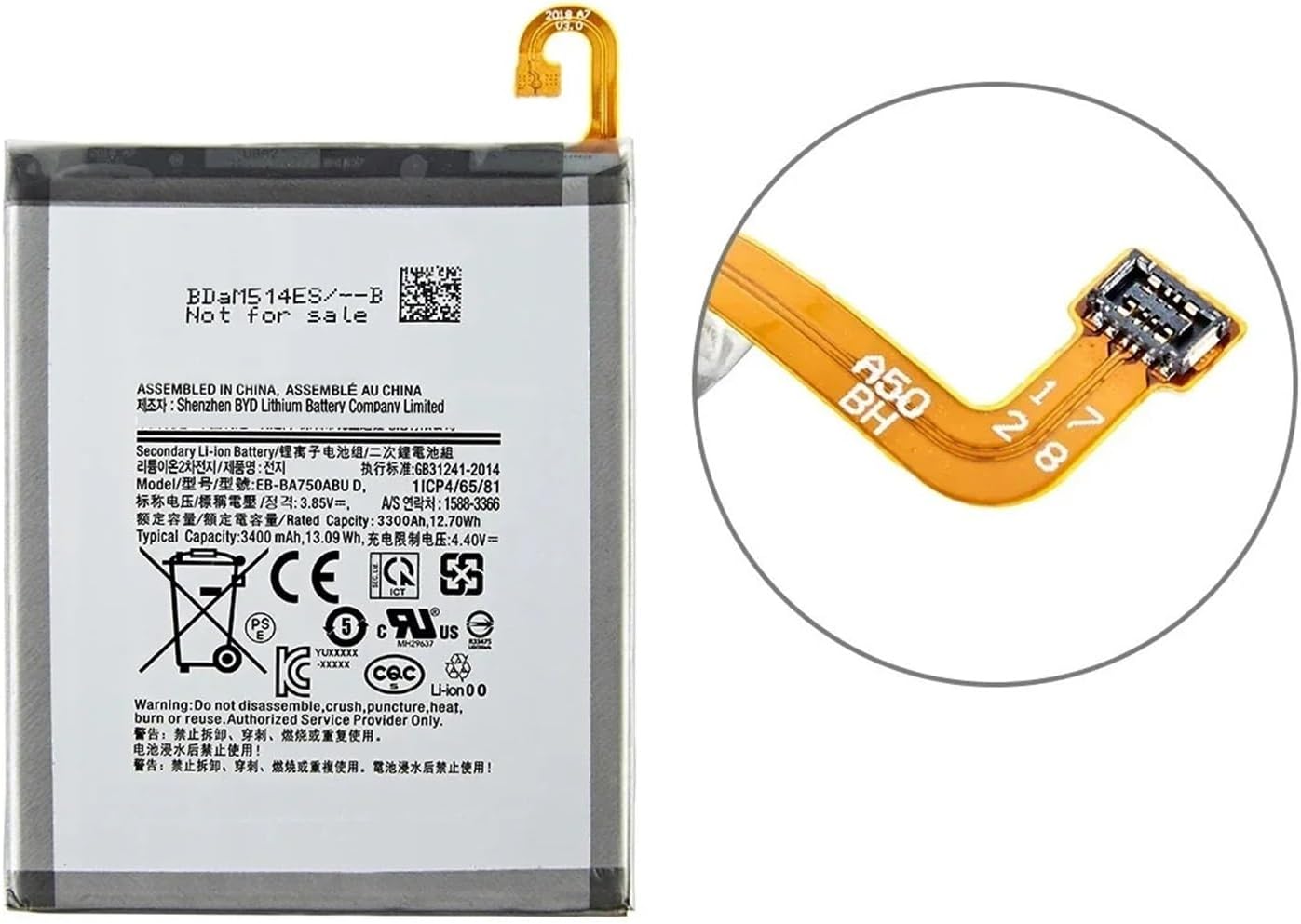 EB-BA750ABU 3400mAh Battery for A7 2018 Version A730x A750 SM-A730x A10 SM-A750F with Tools