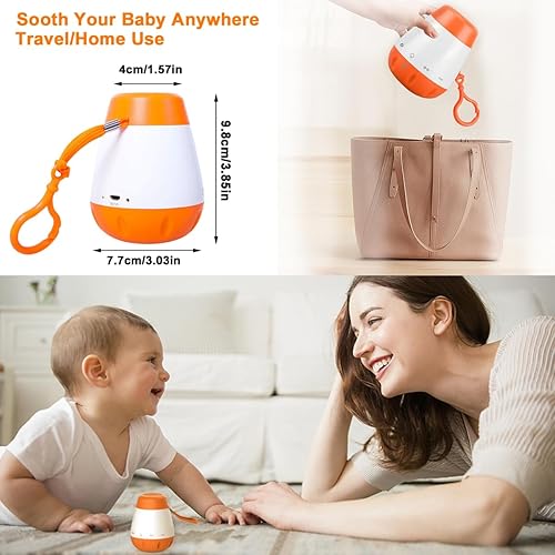 Miniatura 5 de Máquina de sonido para dormir del bebé, portátil, para dormir, máquina de sonidos para dormir con "Shush" para niños recién nacidos, máquina de