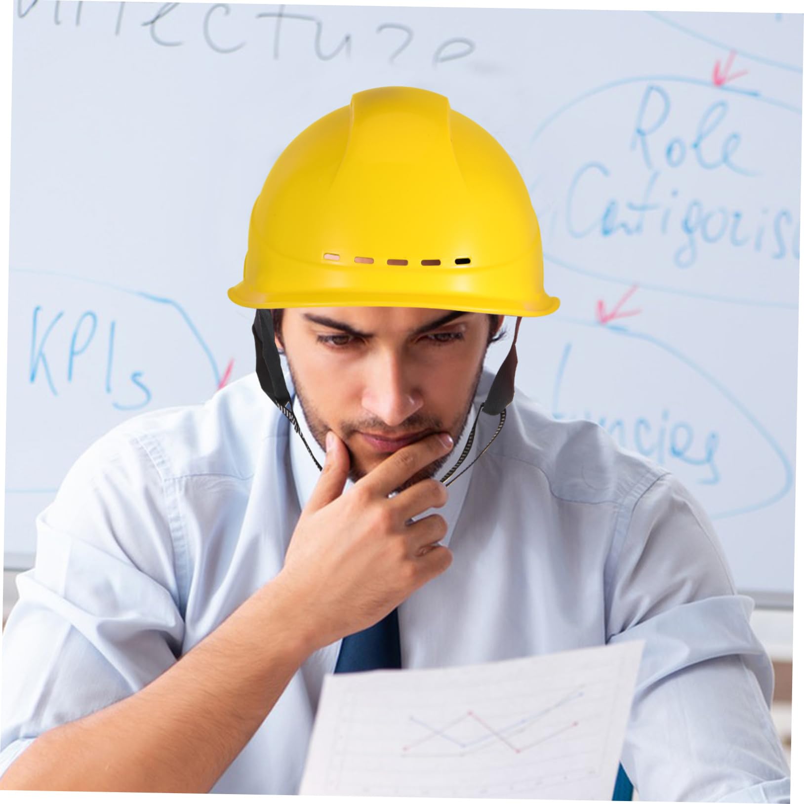 Casco de Seguridad para Construcción Amarillo, Plástico, Ventilado | Ajuste Regulable, Diseño Ligero, Resistencia a Impactos, Uso en Obra y Entornos Laborales
