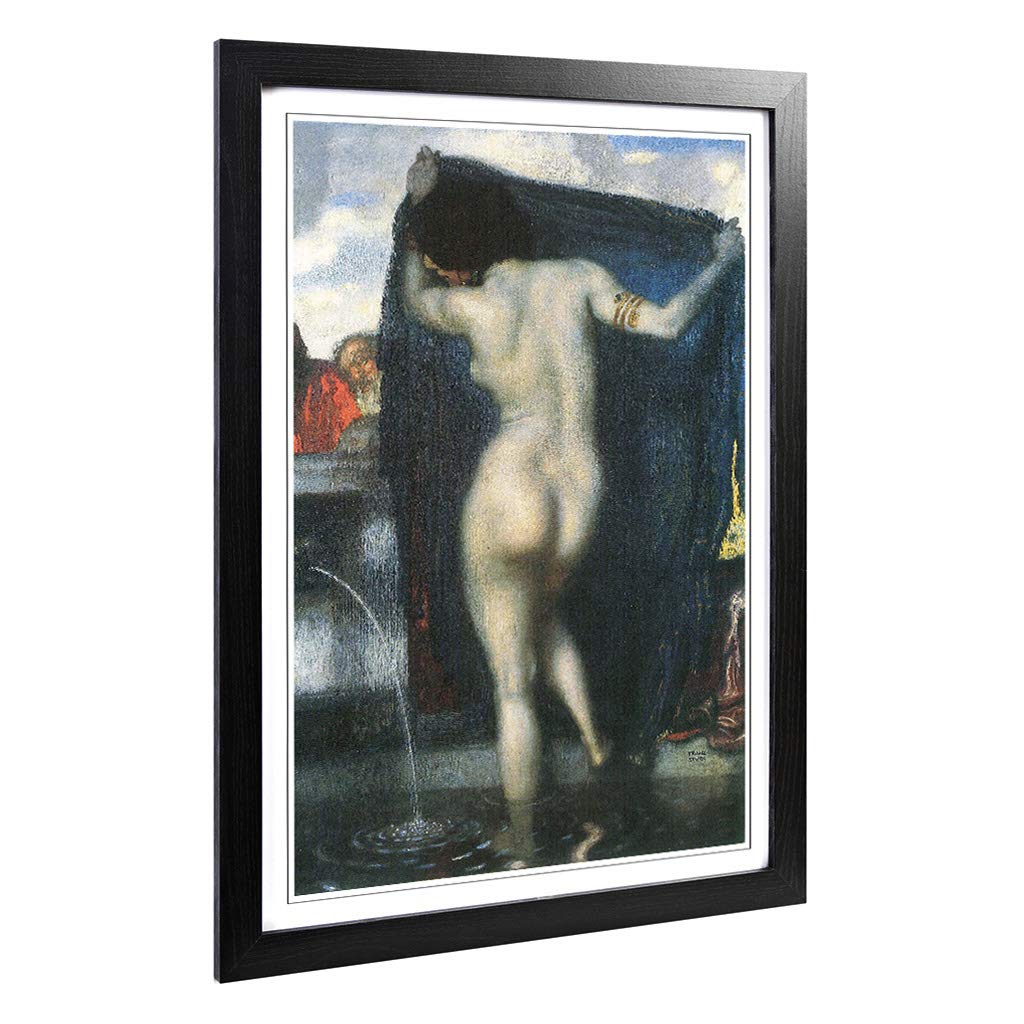 Big Box Art Framed Print of Franz Stuck Susanna and The Elders Design | Wall Art Picture | Home Decor for Kitchen, Living Room, Bedroom, Hallway, Black, A2 / 24.5x18 Inch / 62x45cm
