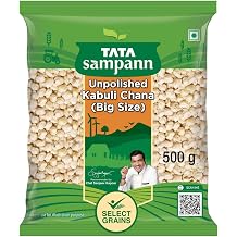 Tata Sampann Unpolished Kabuli Chana Chickpeas, Big Size | 500 g / 1.1 lb