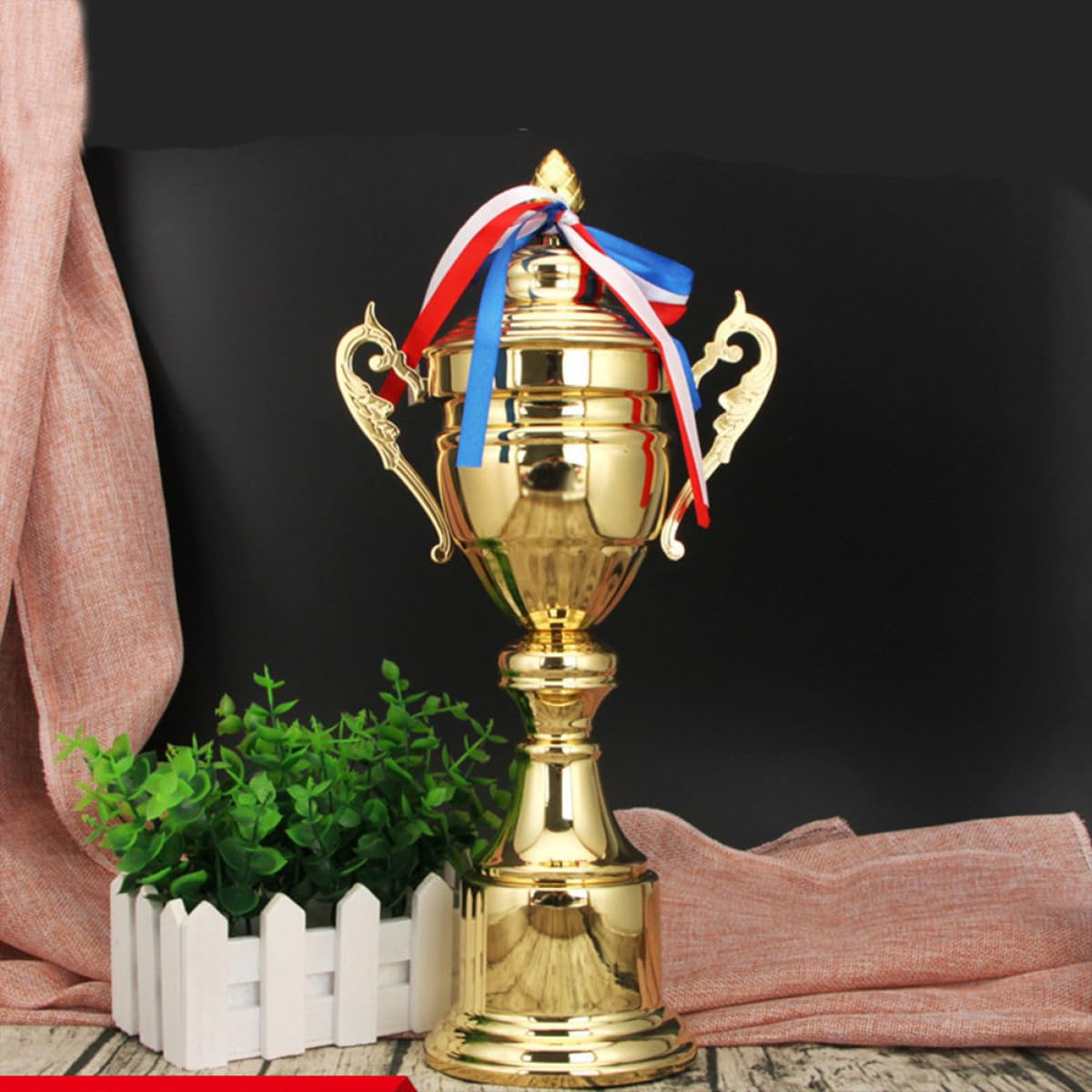 DOITOOL Trofeo de 42 Cm Diseño de Metal Dorado de Copa de Metal para de Entrega de Premios y Reconocimiento en Deportivos