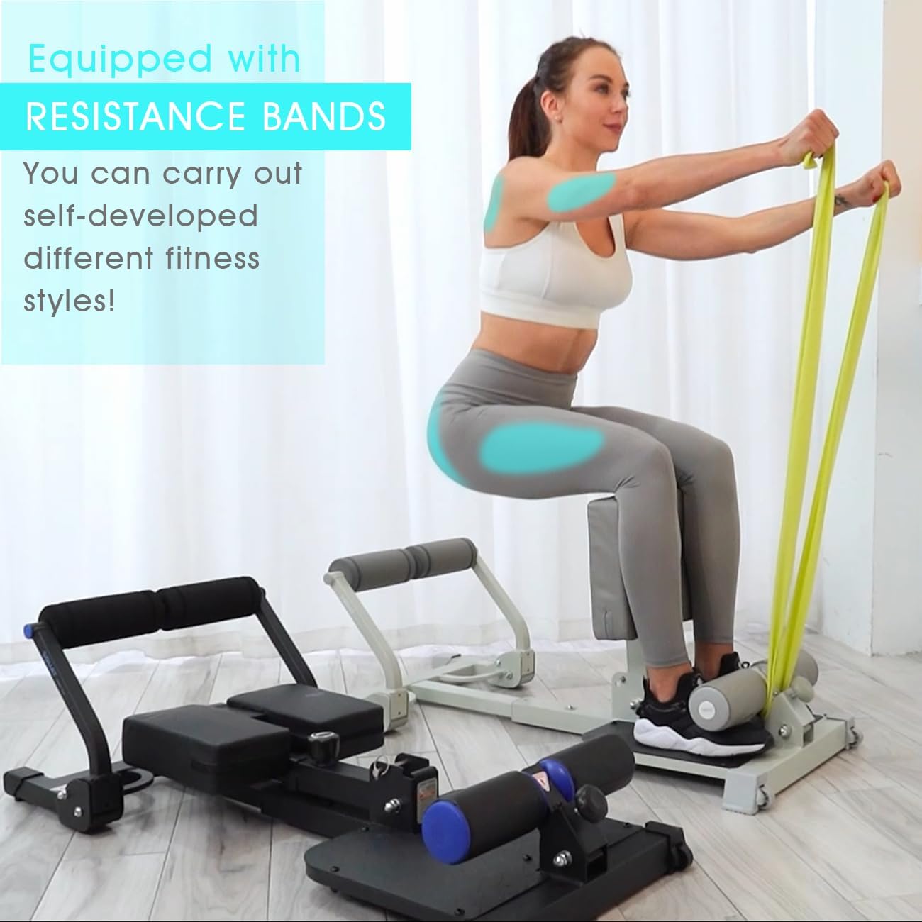 Multifunctional Sissy Squat Gym deep squat training equipment fitness bench legs waist hips home fitness machine