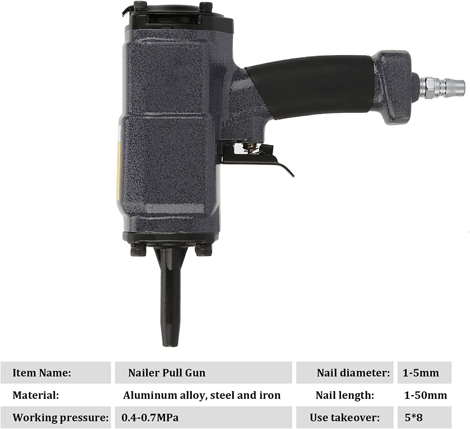 Tyenaza Heavy Duty Professional Air Punch Nailer Nail Remover Nail Puller Thread Air Inlet Pneumatic Nailer Removes Gauge Nails