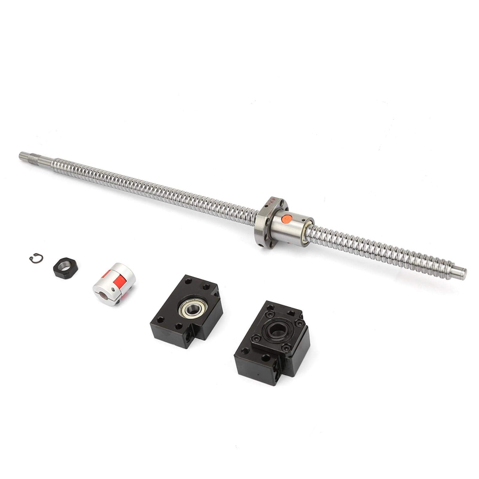 SFU1605 husillo de bolas, acoplamiento de husillo de bolas, husillo de bolas de 500 mm + tuerca + asiento de apoyo BK / BF12 + juego de acoplamiento de 6,35 * 10 mm