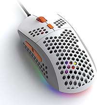 ZIYOU LANG Wired RGB Gaming Mouse,65G Lightweight Honeycomb Ultralight Mouse with High Precision Sensor 6400DPI,6 Button Programmable USB Gaming Mice,Precise Registration for PC Gamers Xbox PS4 Users