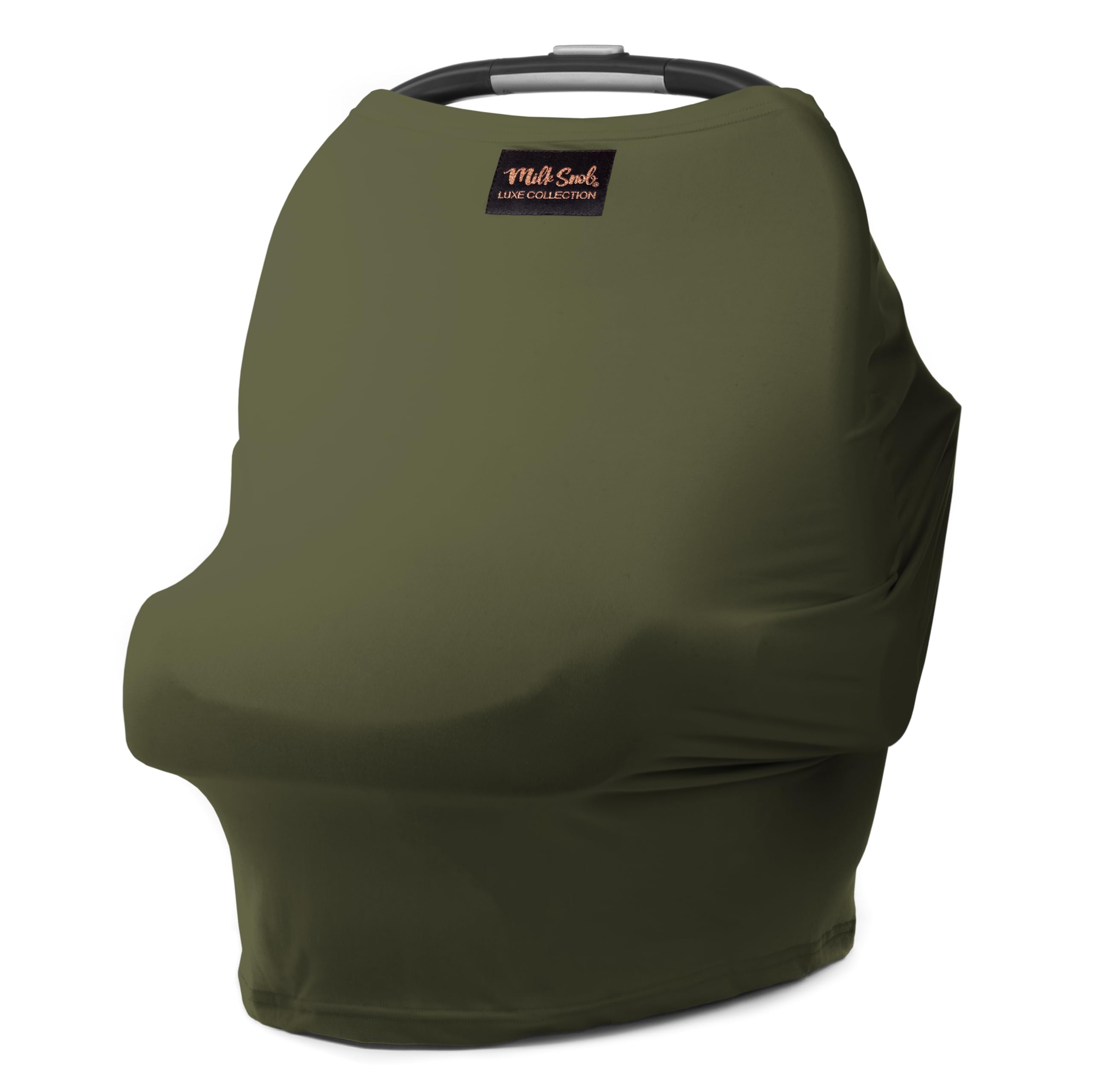 Milk Snob Original 5-in-1 Luxe Cover in Olive - Added Privacy for Breastfeeding, Baby Car Seat, Carrier, Stroller, High Chair, Shopping Cart, Lounger Canopy, Newborn Essentials, Nursing Top