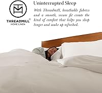 Vista 8 de Threadmill Juego de funda de edredón gris claro, tamaño Queen, funda de edredón transpirable, suave juego de funda de edredón de algodón de 3 piezas