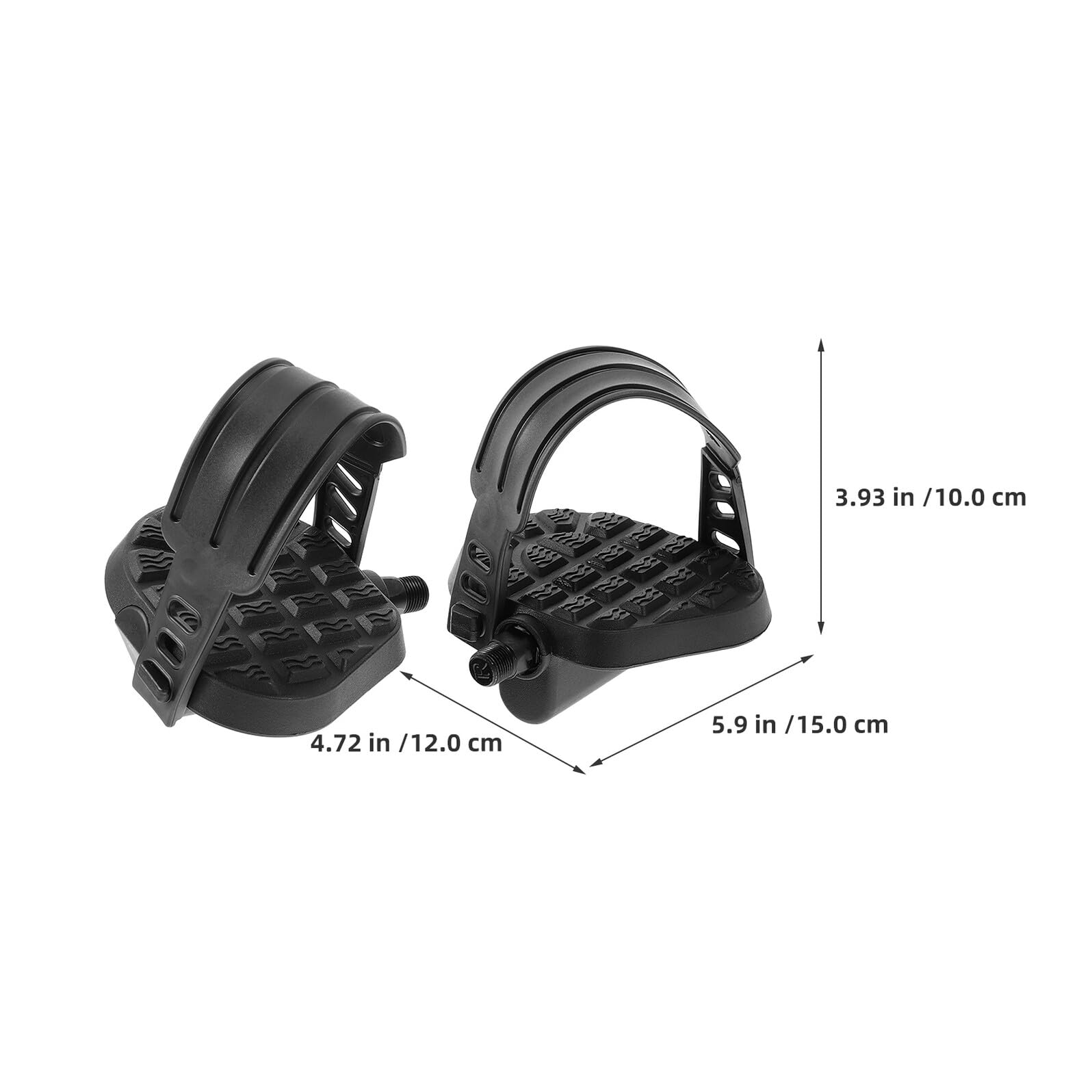 Toyvian Pedales para Bicicleta Estática 9/16 4 Piezas Antideslizantes con Plataforma Ancha y Correas Ajustables Repuestos para Ejercicio en Casa y Ciclismo Indoor
