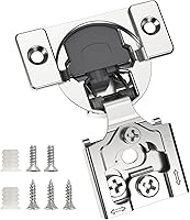 Chibery 50 Pack 1/2" Overlay 3D Soft Close Concealed Cabinet Hinges, Satin Nickel Face Frame Hinges, 105° Smooth Self-Closing for Kitchen Doors