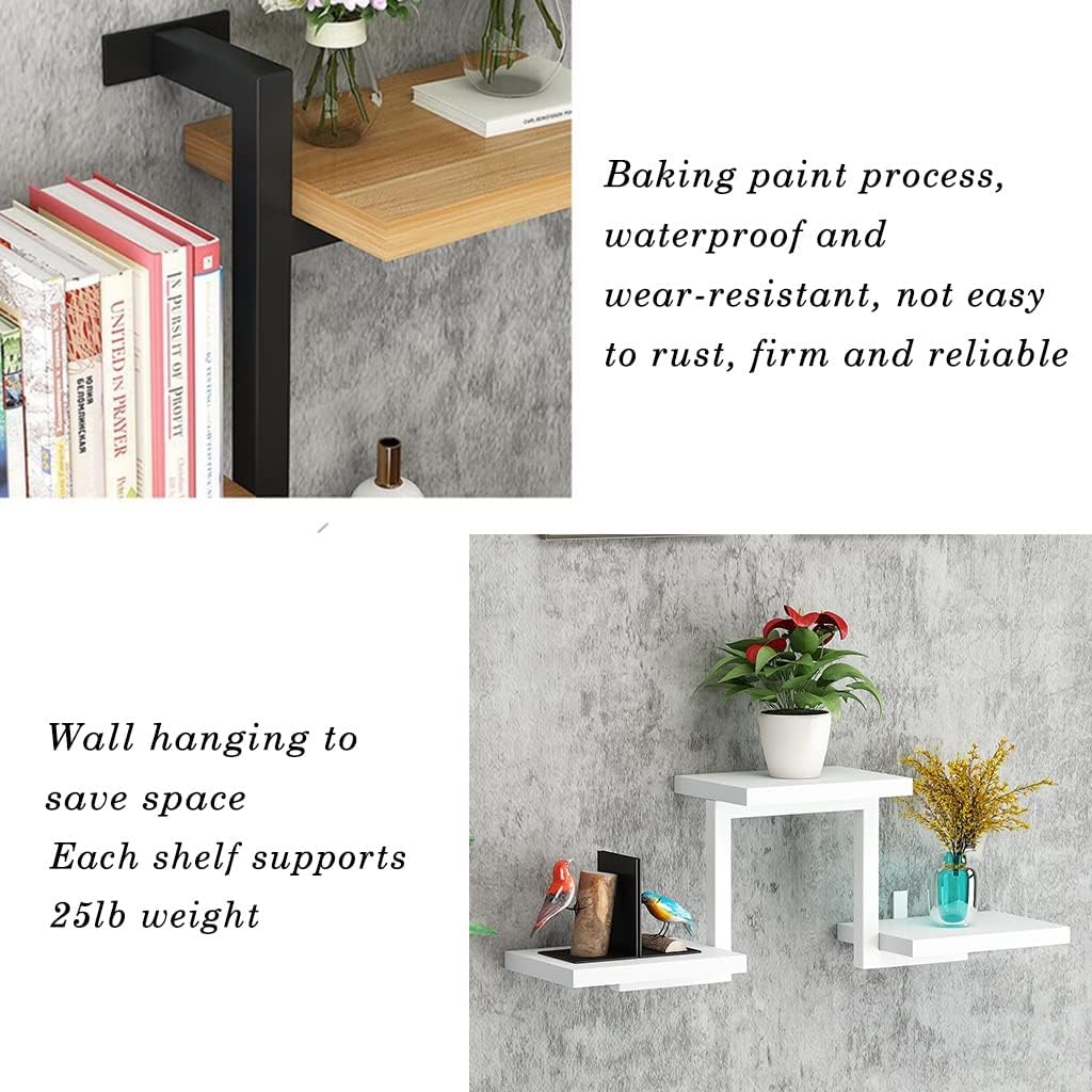 Exquisite Bathroom Shelves Floating Wood, Industrial Corner for Wall, Wall Shelf for Bedroom with with 2 Layers, Wall Mounted Hanging for Bathroom Home(Primary)