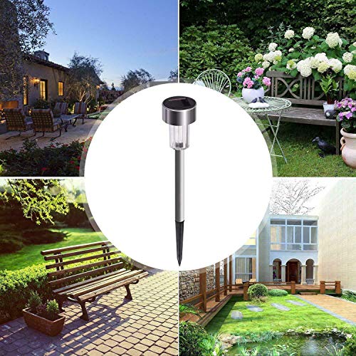 Sunnest Solar Powered Pathway Lights, Solar Garden Lights Outdoor, Stainless Steel Landscape Lighting for Lawn/Patio/Yard/Walkway/Driveway (12 Pack) - Thumbnail 3