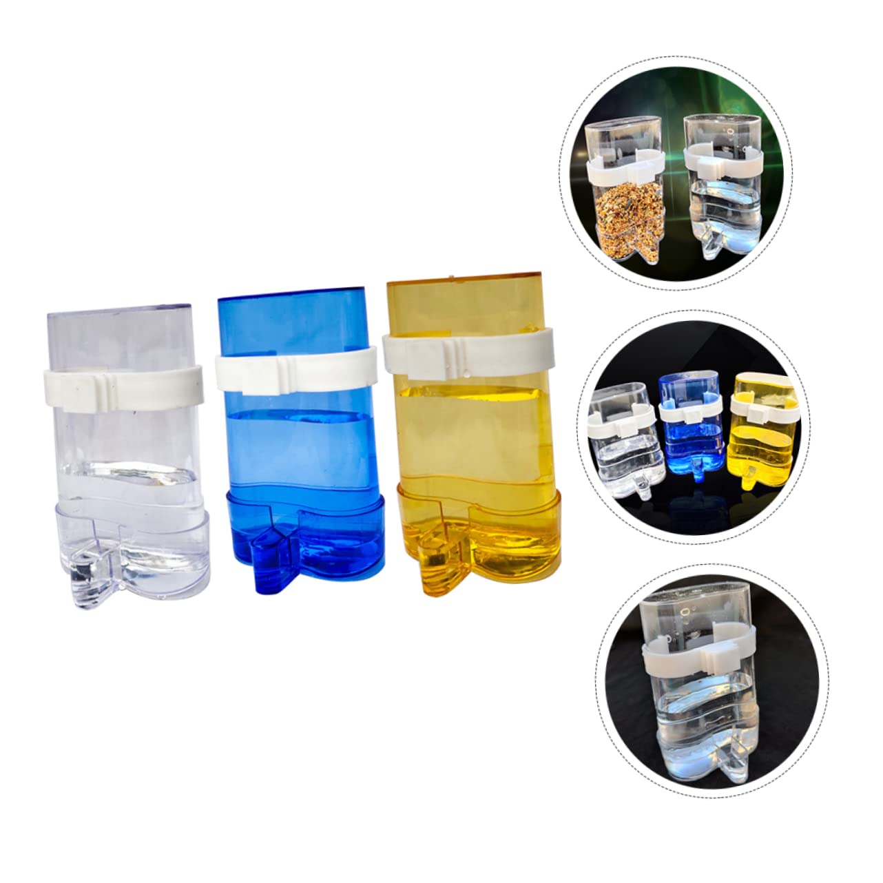 POPETPOP Distributore Automatico di Acqua e Alimentatore per Pappagalli e Uccelli, da Appendere per Esterni, Set da 12 Unitá in Plastica