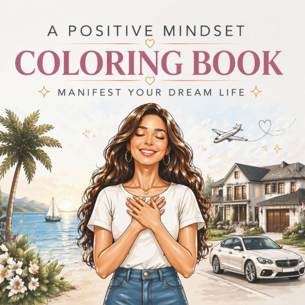 Positive Mindset Coloring Book: Manifest your dream life