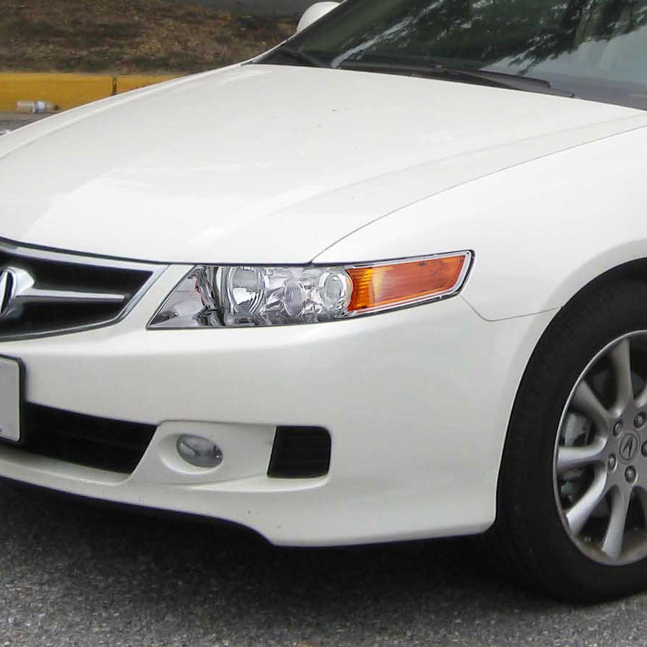 AJP Distributors for Acura TSX CL9 Projector Headlights Head Lights Lamps Upgrade Replacement Set 2004 2005 2006 2007 2008 04 05 06 07 08(Chrome Housing Clear Lens Amber Reflector)