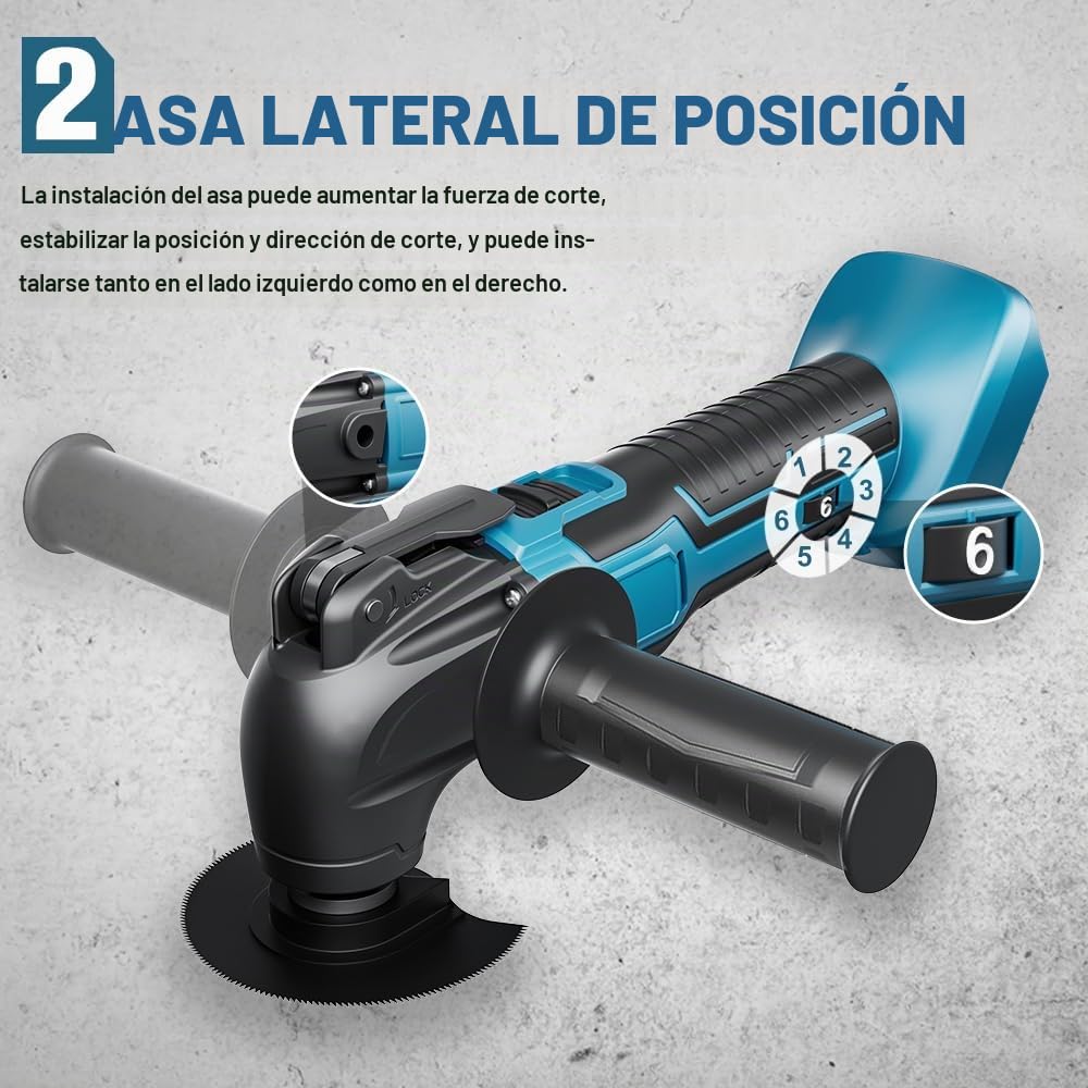 Herramienta Multifunción para Makita 18V (Sin batería), Multiherramienta Oscilante Inalámbrica 6 Velocidades Ajustables Sierra Oscilante, Multitool para Quitar, Raspar, Cortar