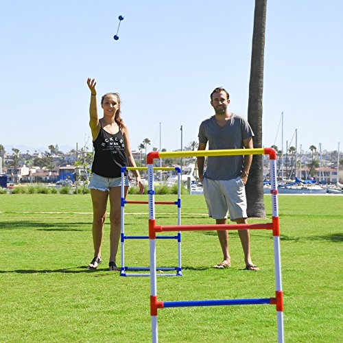 GoSports Premium Ladder Toss Outdoor Game Set with 6 Bolo Balls, Travel Carrying Case and Score Trackers
