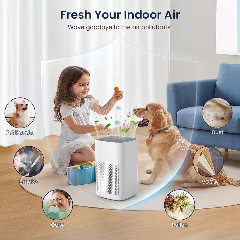Image of PROTON Air Purifier for Home & Office with Filter, 3-Stage Filtration, Removes 99.99% Pollutants, Removes Dust,Smoke,Pet Danger,Silent Operation, Energy Efficient Air Cleaner for Bedroom, Living Room
