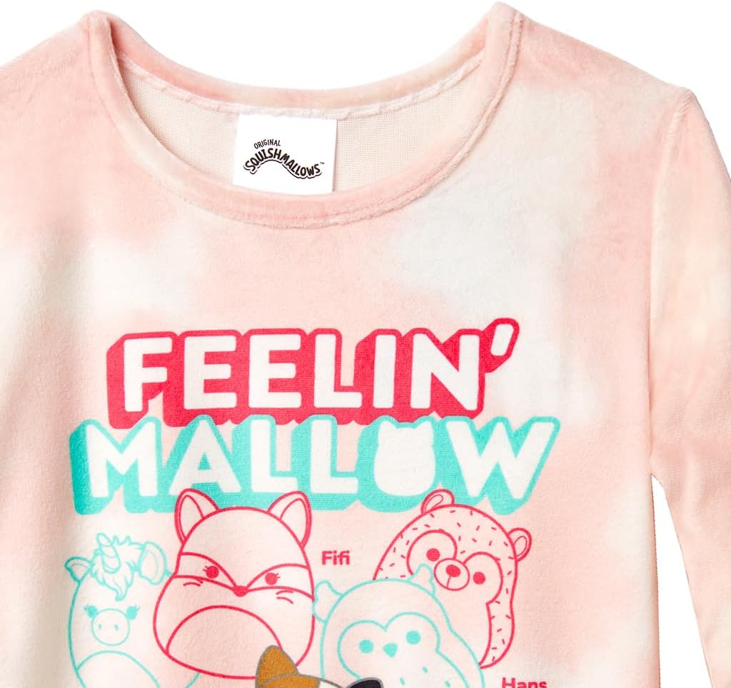 Squishmallows Girls’ 4-Piece and 2-Piece Pajama Set - Long Sleeves T-Shirt and Pajama Pants - Image 3