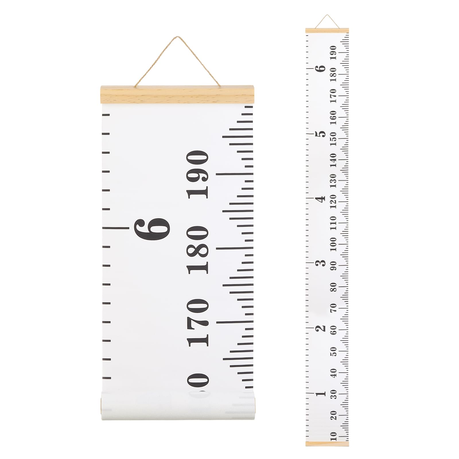 sourcing map Growth Chart for Wall, 195 x 20cm Removable Canvas Height Chart Ruler, Hanging Measurement Ruler for Bedroom Playroom Wall Decor (White, Classic Style)