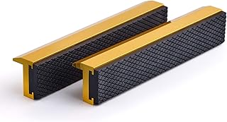 TRISENSE 6" Vise Jaws, Universal Soft Vice Jaws Pads Covers with Magnetic, Multi-Purpose Protector for Any Metal Vice, 1 Pair, Golden