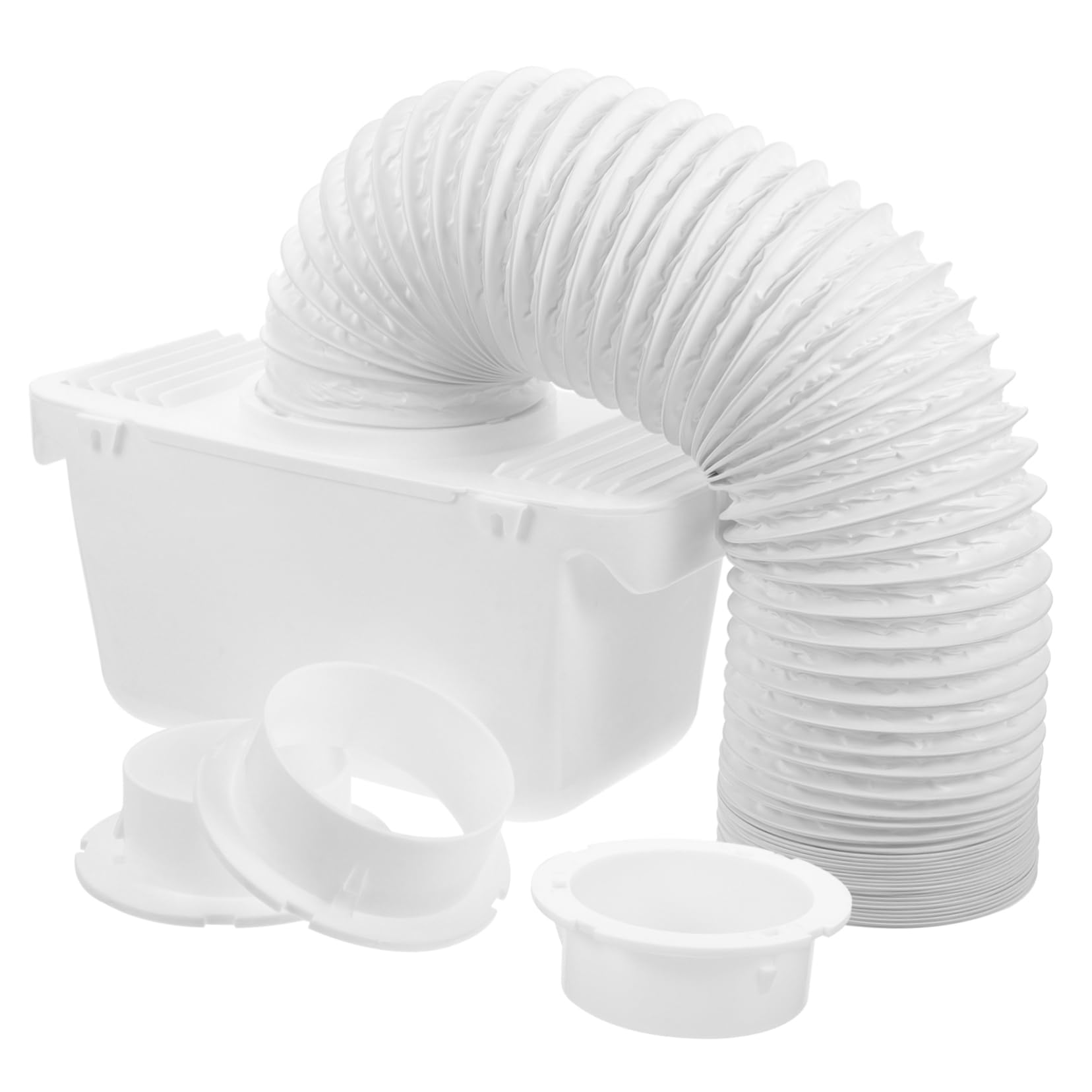 Mikinona Kit de Conector de Ventilación y Recolección de Pelusas para Secadora de Ropa Placa de Ventilación de Plástico Blanco Fácil Limpieza para Secadoras de Tambo