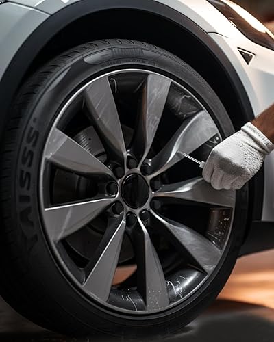 Miniatura 10 de Pintura de retoque de llantas para Tesla  Reparación de erupciones de bordillos de bricolaje con color a juego (pólvora) para modelo 3YSX