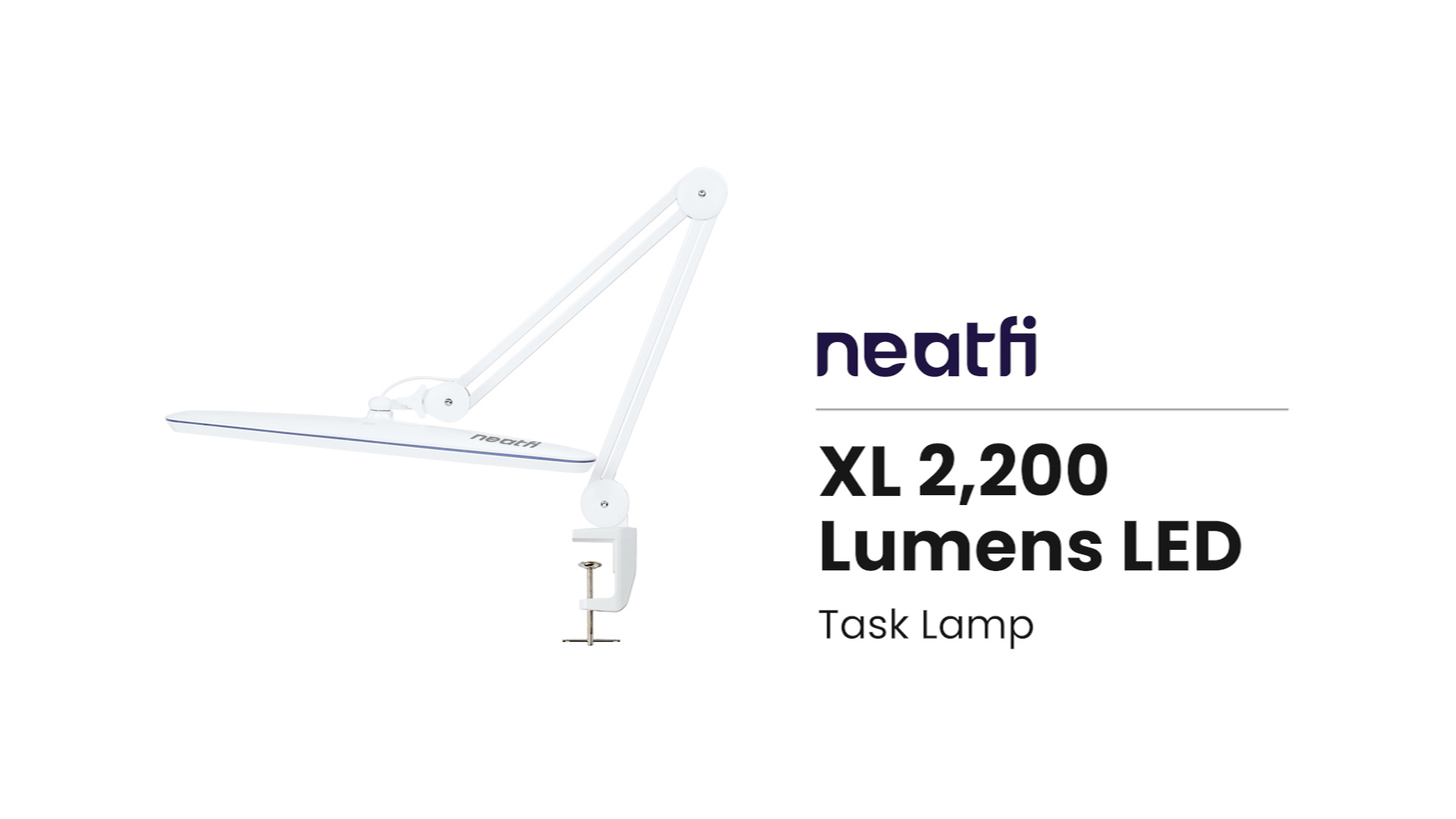 Neatfi XL 2,200 Lumens LED Task Lamp, 20W, 182SMD LEDs, 23-Inch