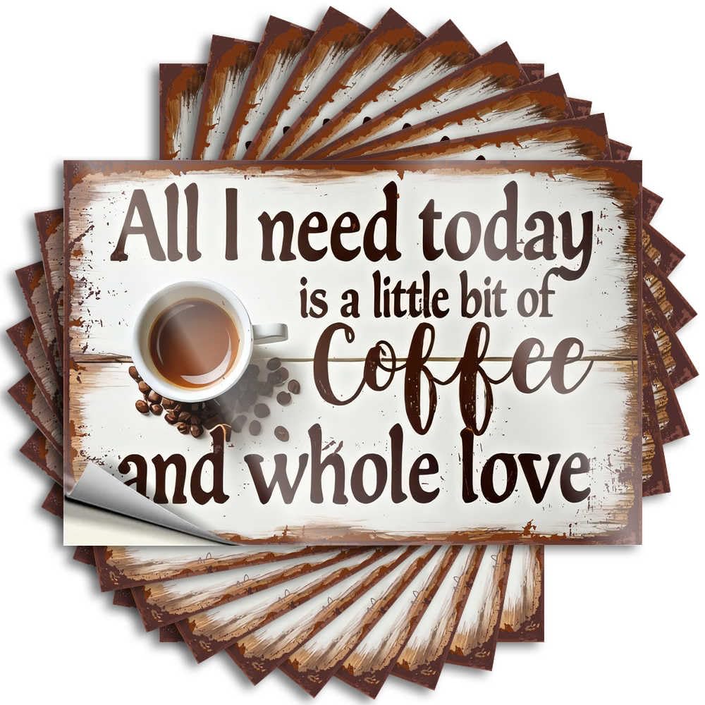 Fzfn Colour Roll Funny Sticker Cover | Love And Coffee: A Perfect Pair Bookish Alcohol Sticker Pack(8X12cm)
