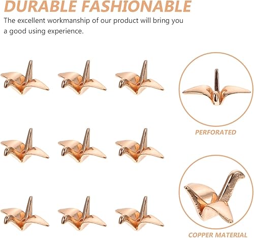 Miniatura 5 de VILLCASE Dijes para el pelo de grúa de papel, para hacer joyas, pulseras, aretes, collares, 10 unidades, Resina, Cobre