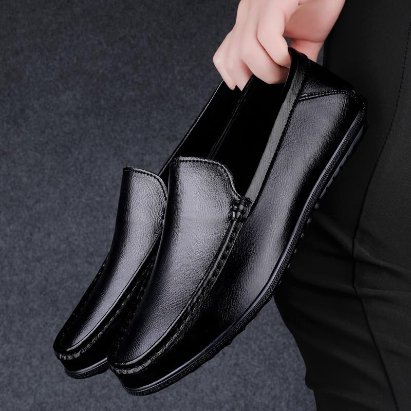 Men's Loafers Round Toe PU Leather Loafer Shoes Comfortable Flexible Slip Resistant Classic Wedding Slip-on4