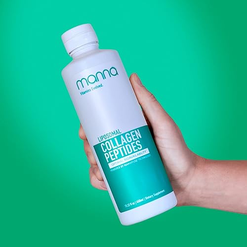 Manna Vitamins Evolved Líquido de péptidos de colágeno liposomal, 5000 mg de alta absorción alimentado con pasto tipo I, III colágeno para piel,