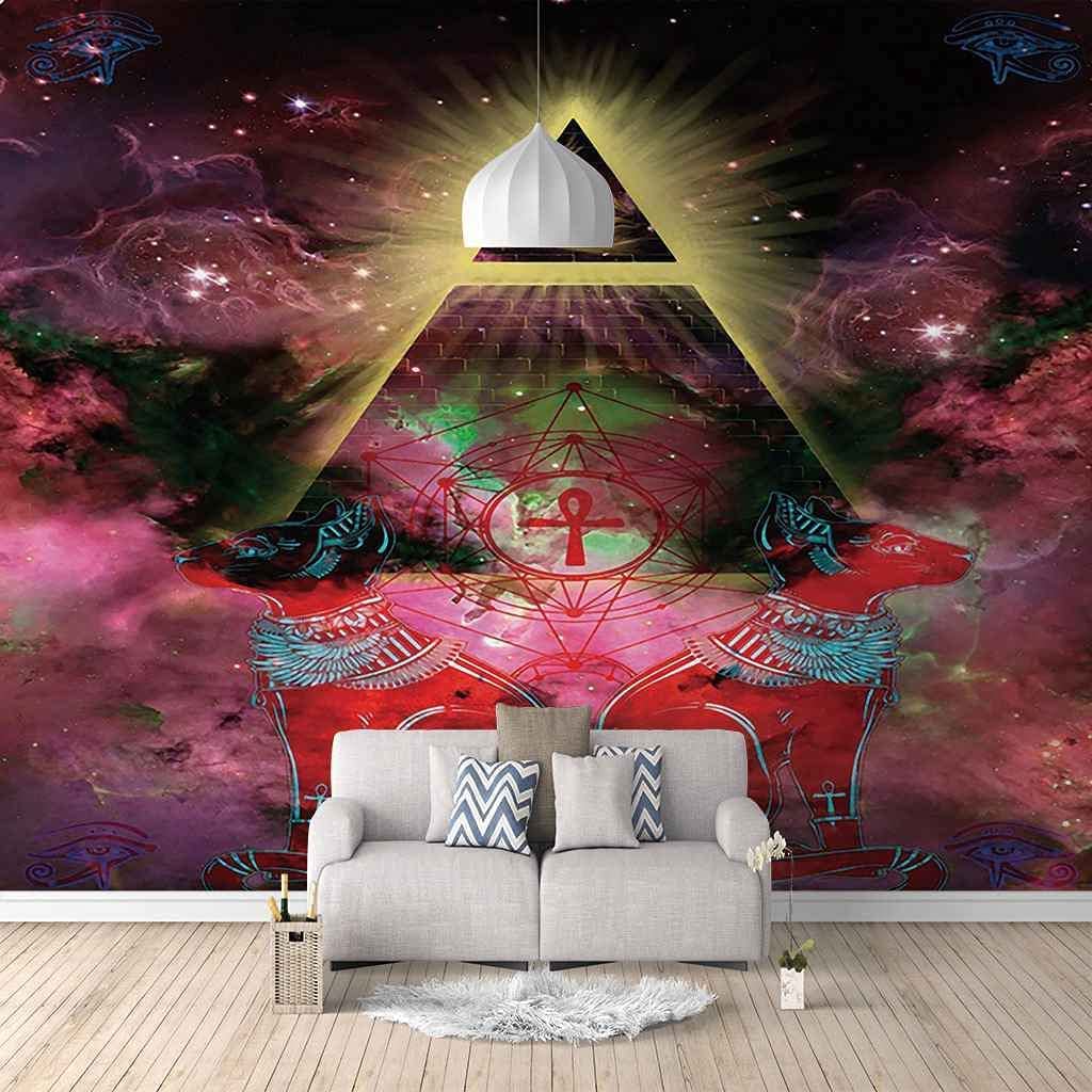 Fotomurale 3D Murale Autoadesivo Viola Cielo Stellato Paesaggio Camera Dei Bambini Bar Ufficio Soggiorno Ristorante Negozio Di Abbigliamento Corridoio Hotel Decorazione Della Parete Arte 400x280 cm