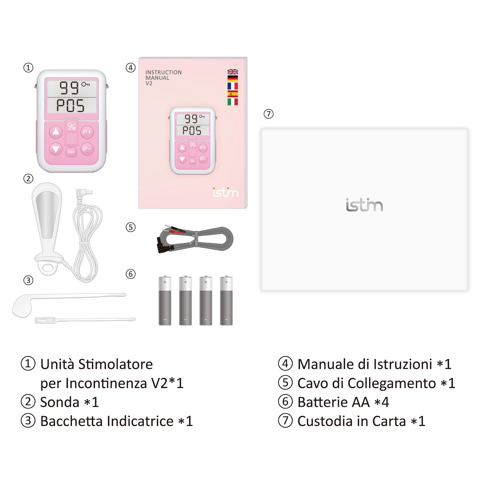 iSTIM Stimolatore per incontinenza Kegel V2 con sonda per il controllo della vescica e esercizi per il pavimento pelvico per donne Stimolatore elettrico muscolare (EMS