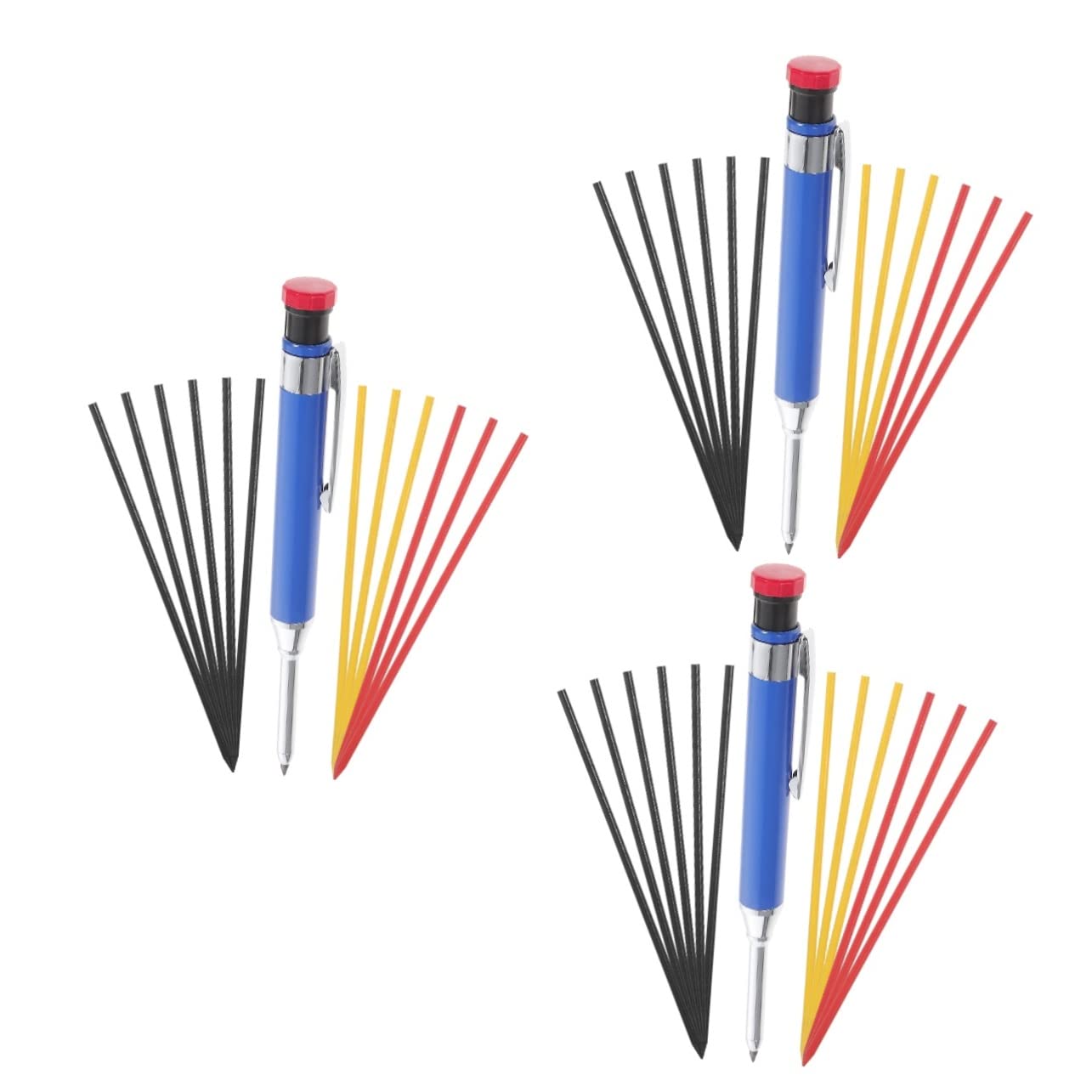 Ciieeo 3juegos Lápiz Carpintero Mecánico Con Recargas De Para Trabajo Herramienta De Dibujo Profesional Para Diseño Ergonómico Con Clip Para Fácil Transporte