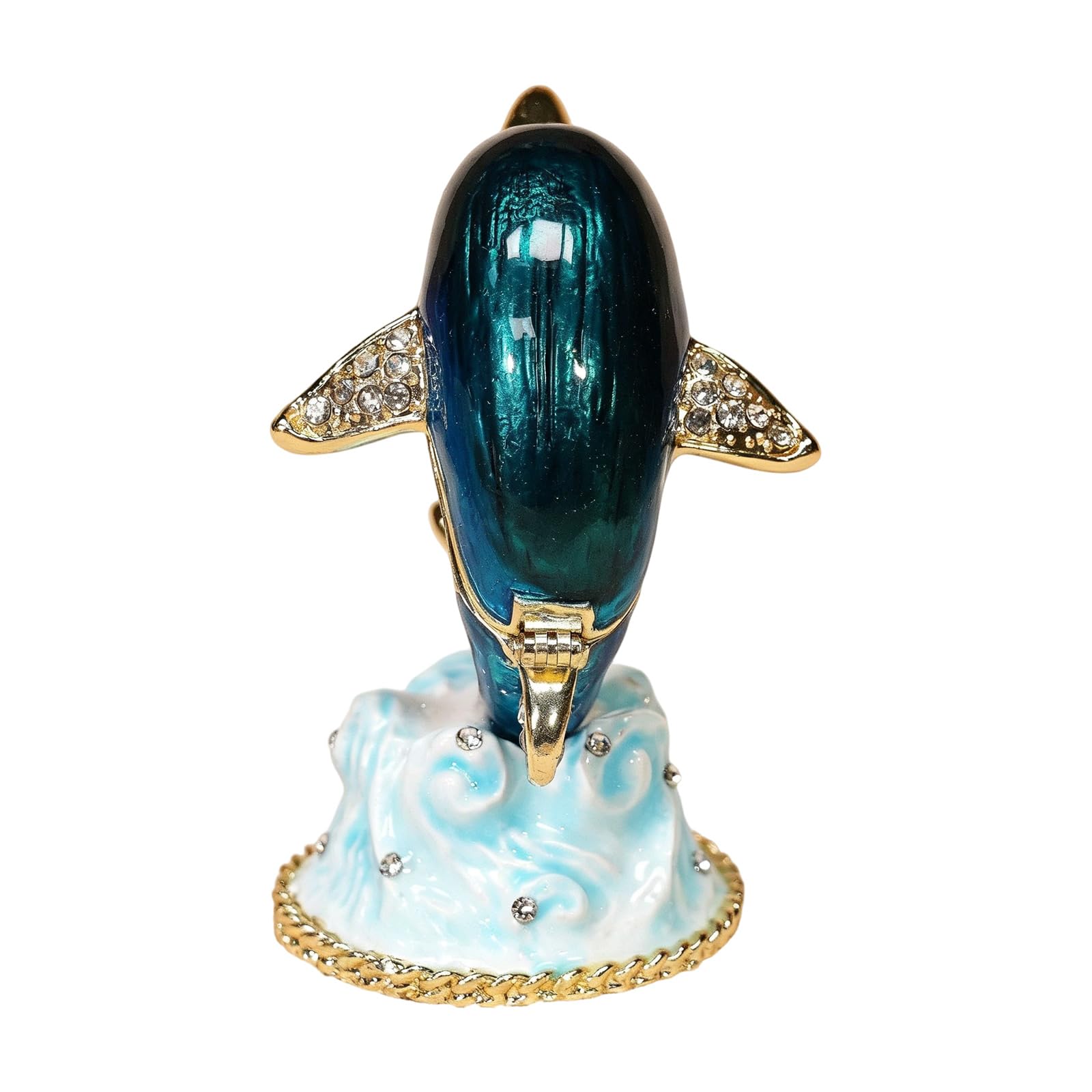 uikios Unique Small Accessory Case Dolphins Shape Decorative Storage Box Alloy Texture Suitable for Keeping Valuables Safe Metal Figurine