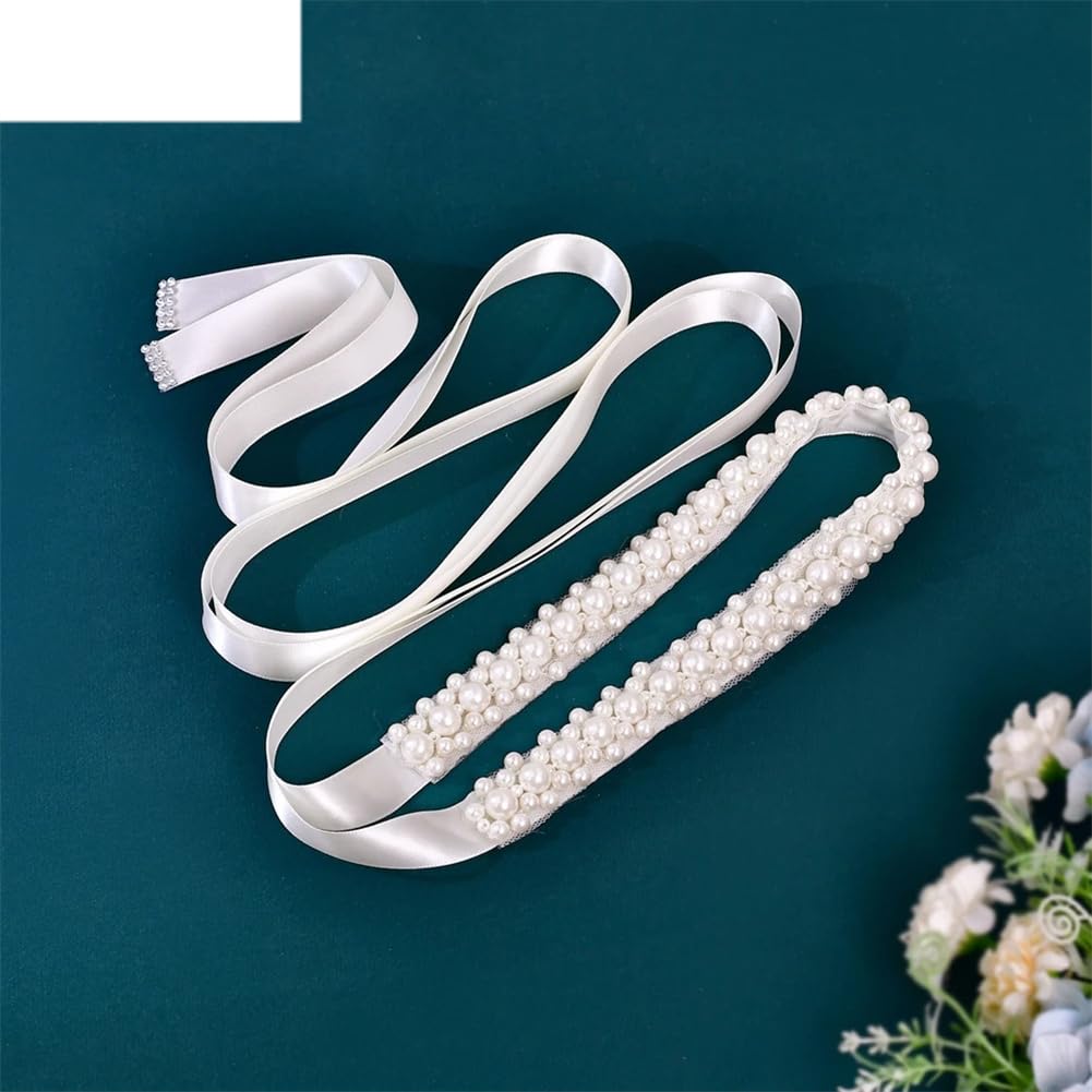 Cinturón de novia largo de perlas para boda, accesorios de boda, cinturones de dama de honor para vestidos de boda