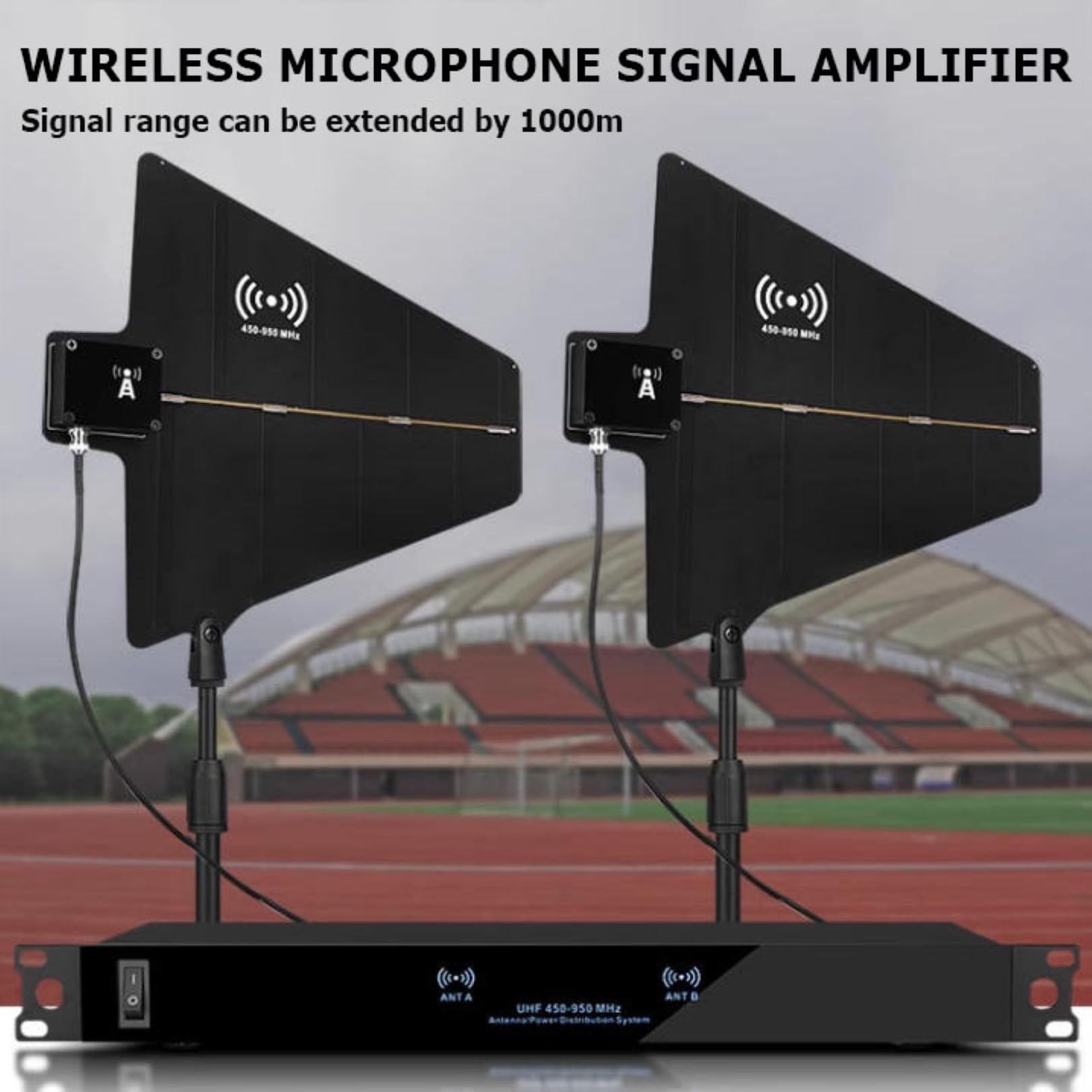System Dystrybucji Mocy Anteny Uhf, Aktywne Anteny Kierunkowe 450-950 Mhz, Wzmacniacz Sygnału Mikrofonu Bezprzewodowego Z 2 Antenami, Do Użytku Na Wesela