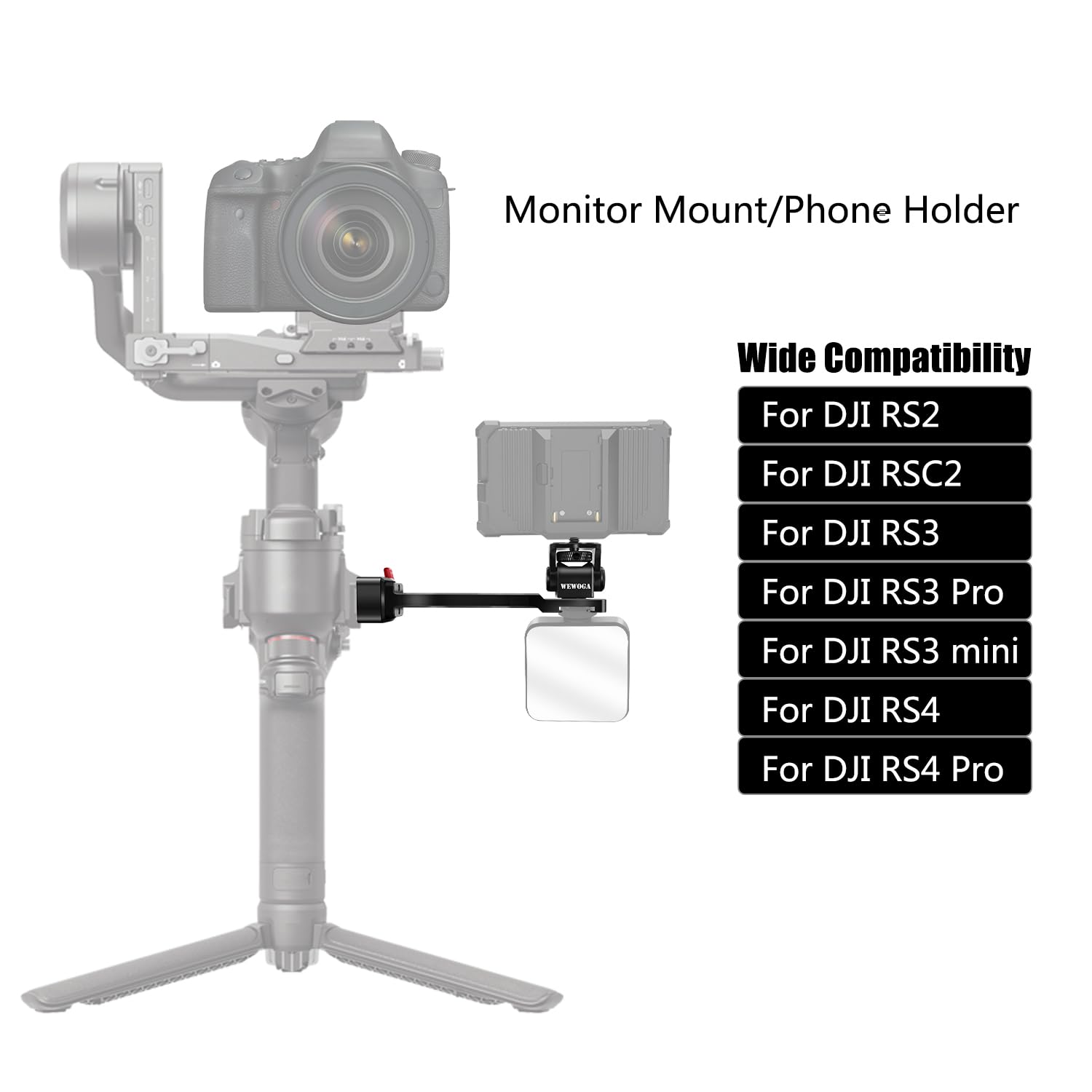 RS4 Telefono Titolare Estensione Maniglia RS3 Telefono Montare 1/4" Freddo Scarpa Compatibile per DJI Ronin S4/RS4 PRO/RS3/RS3 PRO/Ronin S3 Mini/Ronin RS2/RSC2 Gimbal Stabilizzatore