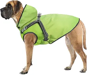Mosucoirl Dog Raincoat Waterproof Dog Hoodie Reflective Dog Raincoat Hooded Adjustable Rain Jacket for Small Medium Large Dogs Puppies (Green, M)