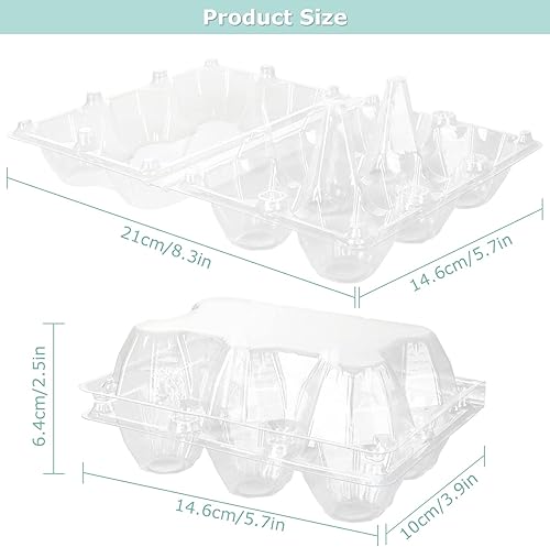 Miniatura 2 de DAJAVE Paquete de 100 cajas de plástico para huevos, cajas de huevos transparentes a granel, capacidad para 6 huevos de forma segura, soporte de