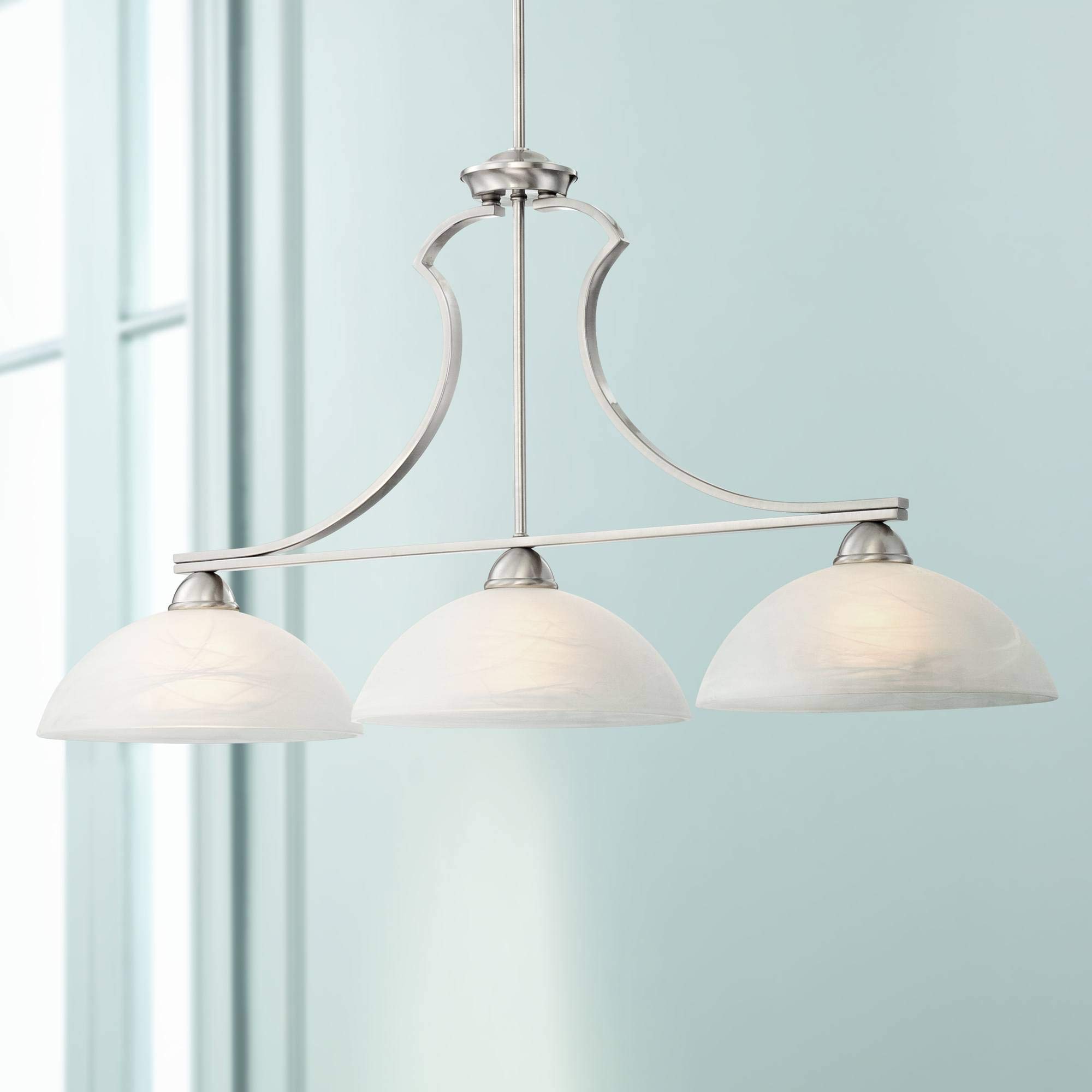 Milbury Satin Nickel Large Linear Pendant Chandelier 40 1/2