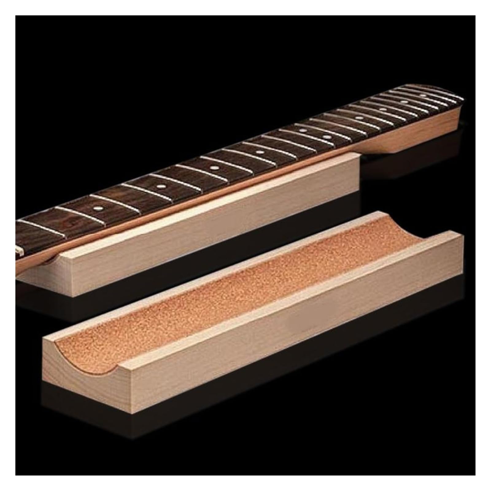 Herramienta de soporte de madera para trastes de diapasón de mástil de guitarra