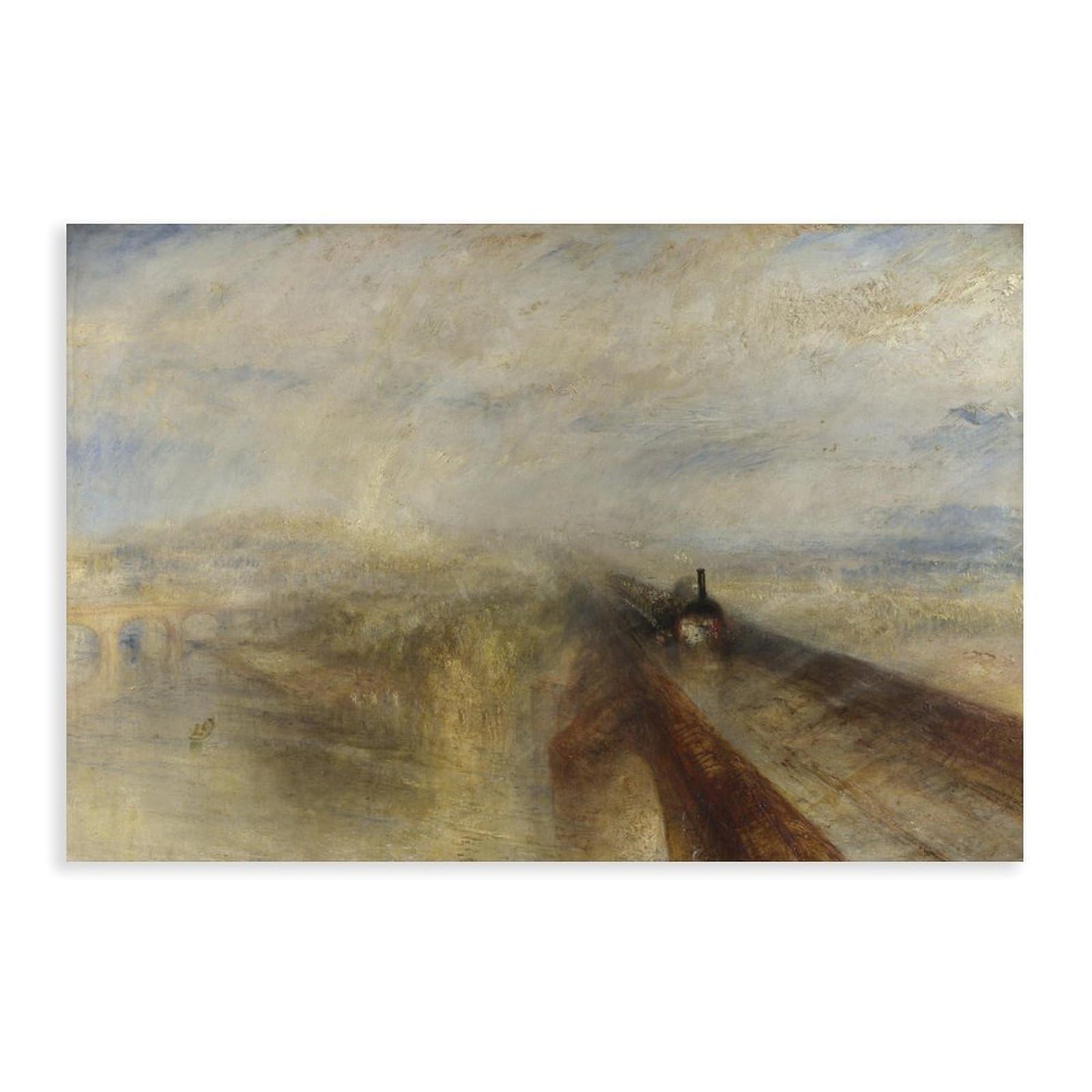 WCYB Rain, Steam And Speed The Great Western Railway 1844 by Joseph Mallord William Turner Prints Posters Canvas Deco Paintings Wall Art For Office Unframe