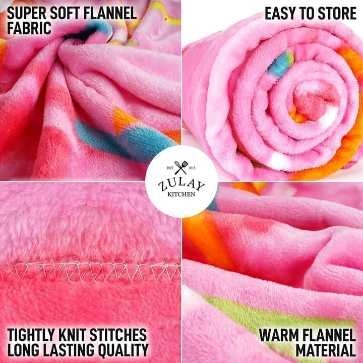 Zulay Donut Blanket - Novelty Big Round Pink Glazed for Adults and Kids - Premium Soft Flannel for Indoors, Outdoors, Travel, Home - 285 GSM, 47 Inches - Image 4