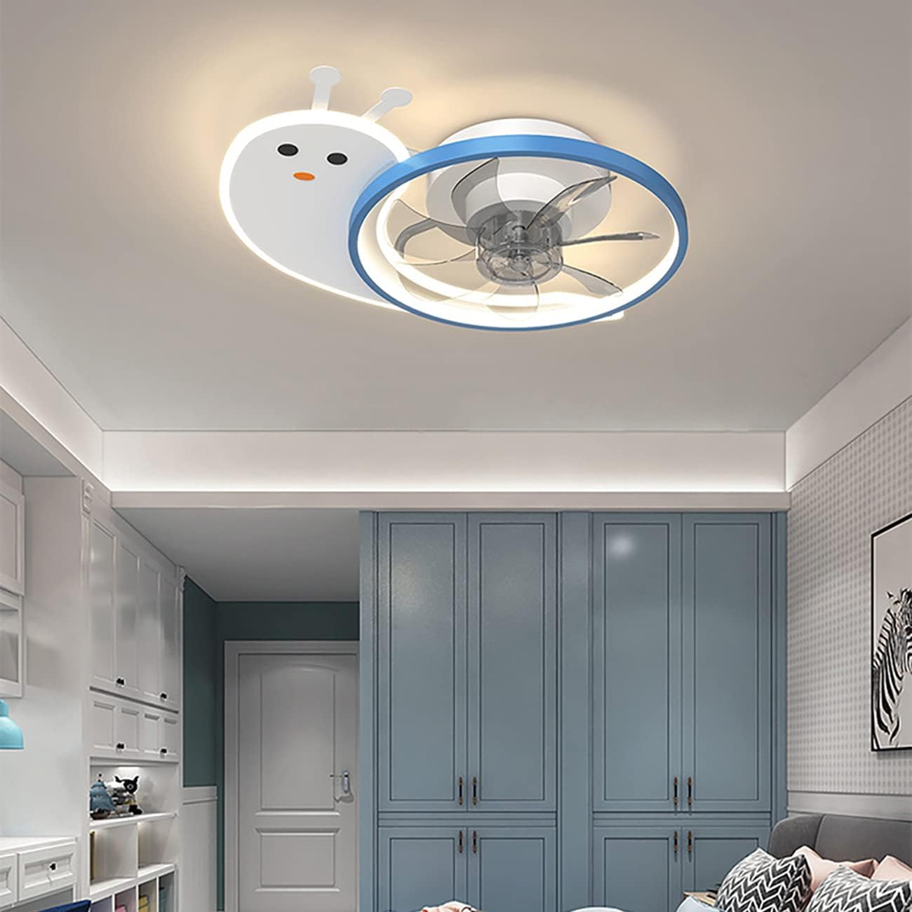 Generic Kids Fans with Ceililights 3 Speed Silent Fan with Remote Control Led Ceililights with Timer for Bedroom Liviroom Diniroom Fan Lighti48W/Black