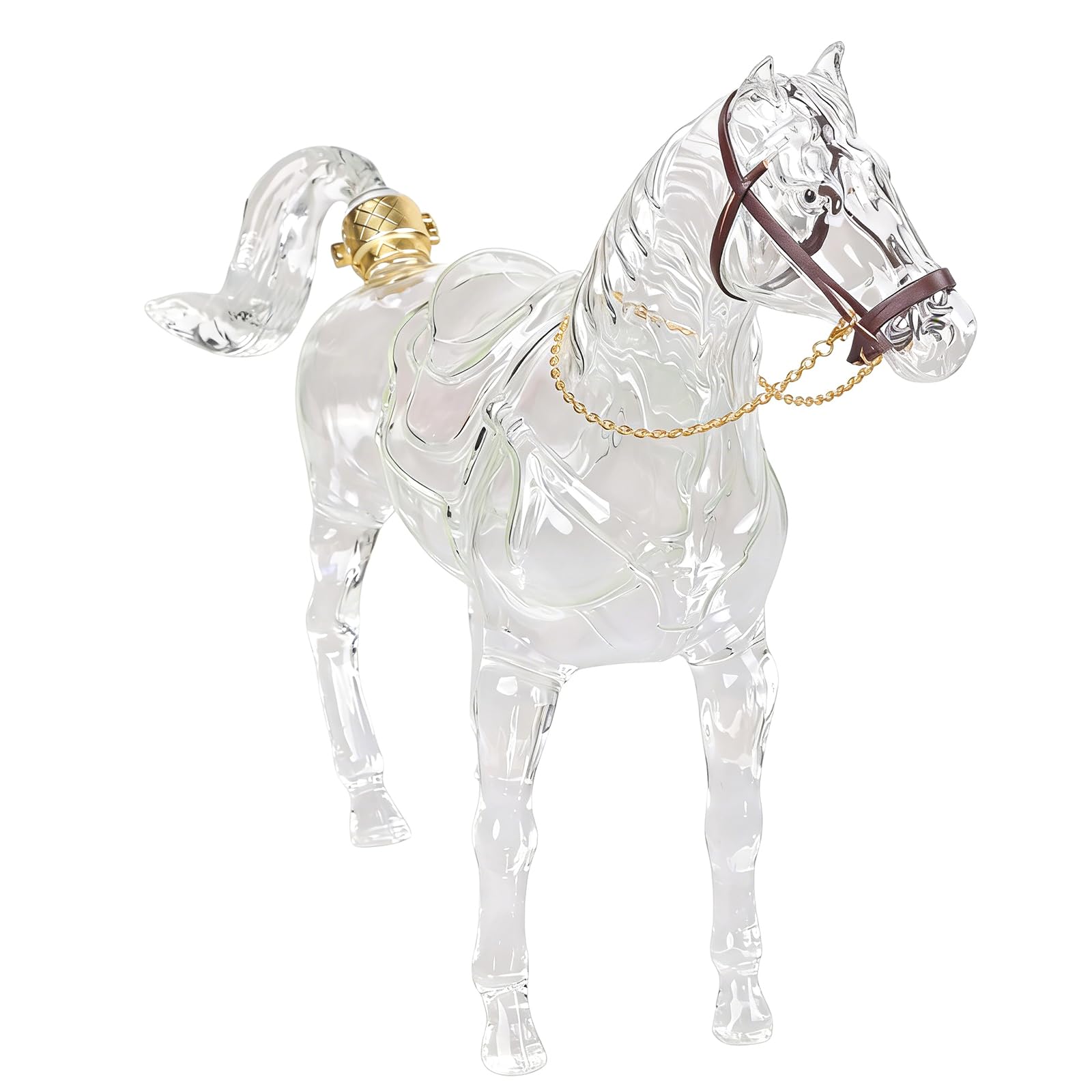 Nucelit Artistic Horse Shape Hand Blown Glass Decanter 1000ml for Whiskeys Bourbons Aeration Enhancement Glass Liquor Bottle Large Size Home Pubs Unique