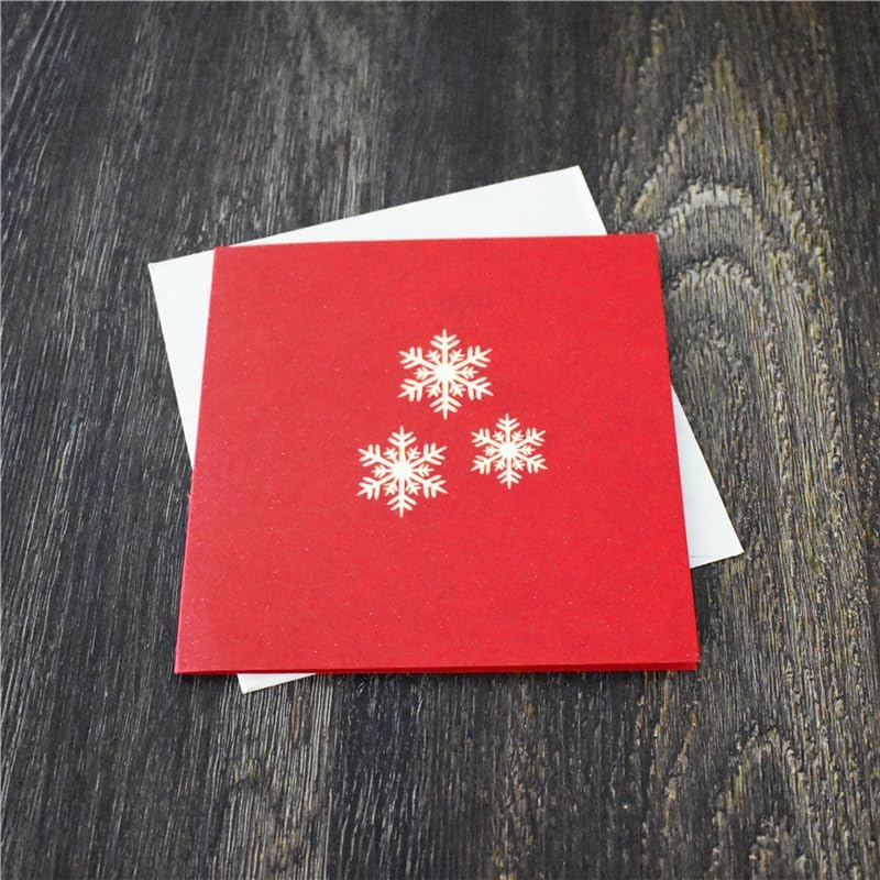 Glückwunschkarte 3D Schneeflocke Popupkarten Weihnachten Geschenke Frohe Weihnachten Neujahrsfeiertag Grußkarten Handmade (10 Packung)